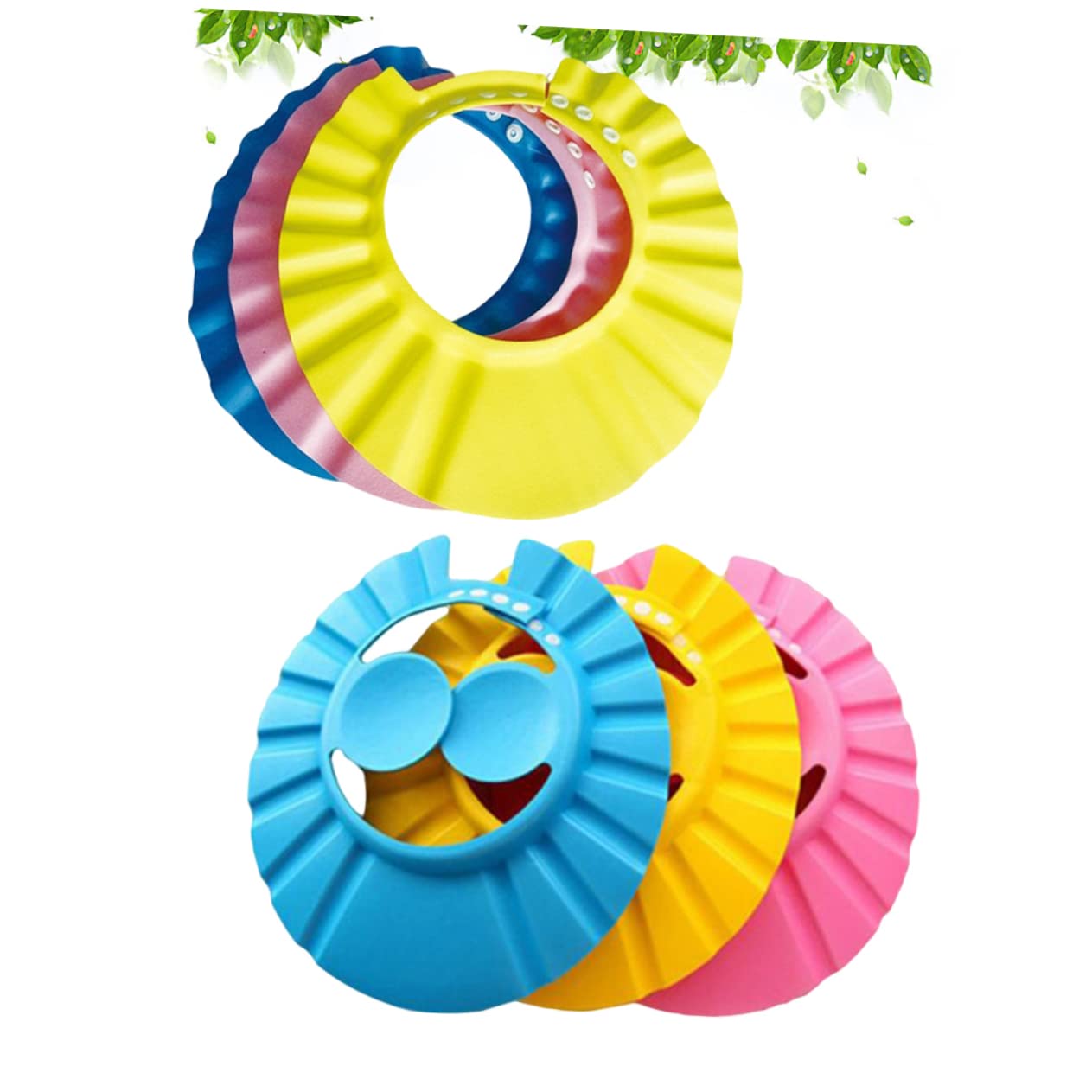 3 Set Di Cuffie Ergonomiche Per La Doccia E Lo Shampoo Per Neonati Gialle Adatte A Ragazzi E Ragazze 6 Pezzi*3