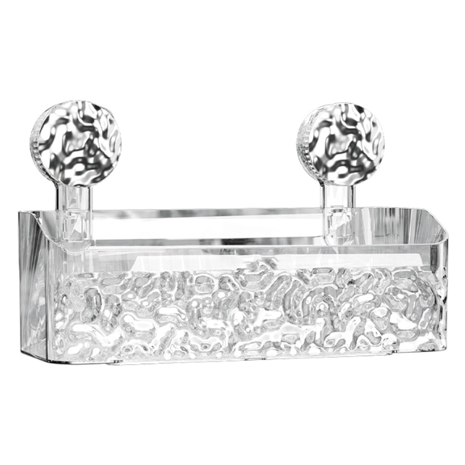 Suction Cup shower Caddy Light Luxury Style Glacier Pattern Suction Cup Shelf No Drilling Waterproof Organizer Shelf for