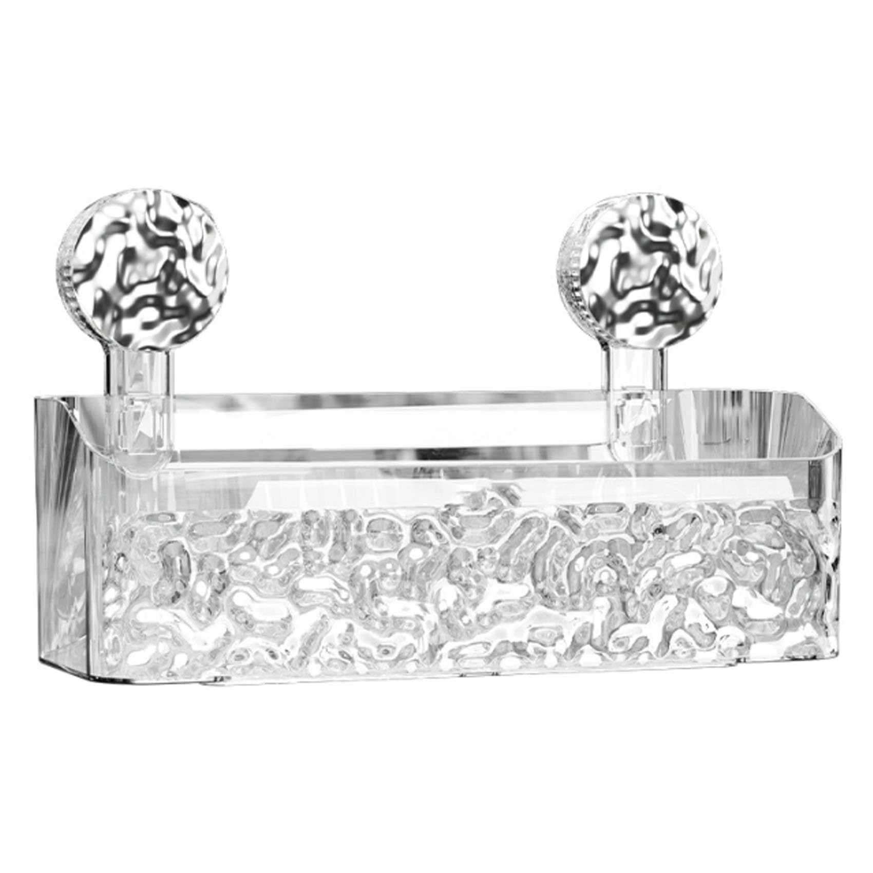 Suction Cup shower Caddy Light Luxury Style Glacier Pattern Suction Cup Shelf No Drilling Waterproof Organizer Shelf for