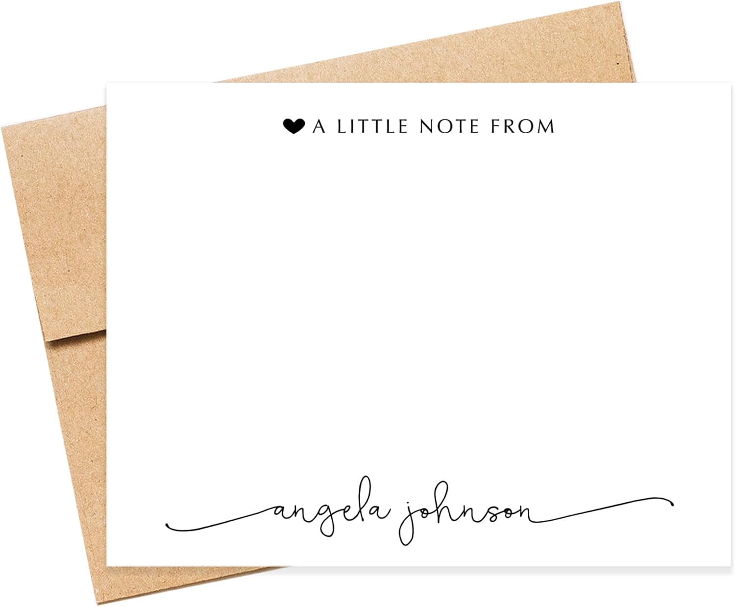 Personalized A Note from Script Stationery Cards Set