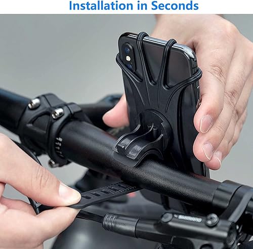 Miniatura 6 de Soporte de teléfono para bicicleta, 2 unidades, soporte universal para teléfono de motocicleta para bicicleta, rotación de 360, soporte de teléfono