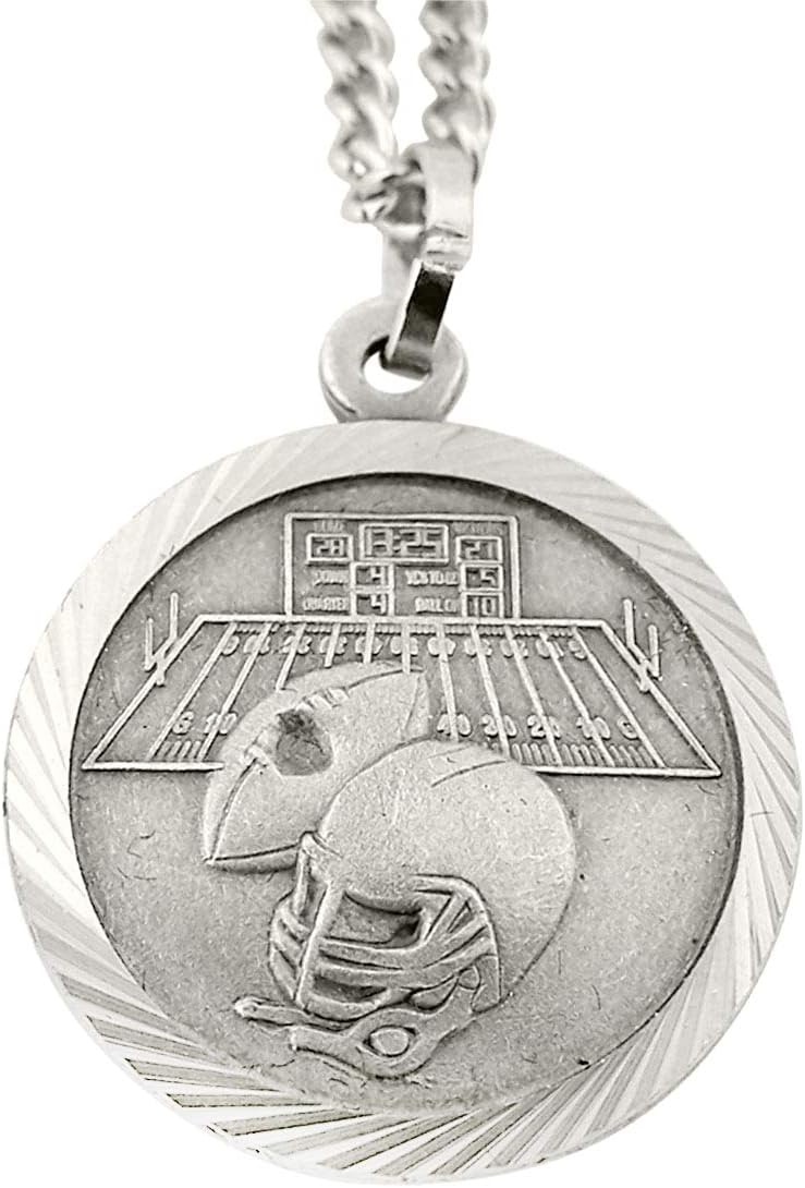 Nickel Silver Saint Christopher Athlete Sports Medal Pendant, 3/4 Inch