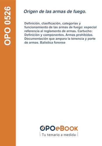 Origen de las armas de fuego.: Definición, clasificación, categorías y funcionamiento de las armas de fuego: especial referencia al reglamento de armas. ... y porte de armas. Balística forense