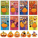 Make a Pumpkin Face Stickers 24 Sheets - Halloween Pumpkin Decorating Kit Party Games, Classroom Activities, Halloween Party Games, Fall Autumn Thanksgiving Crafts