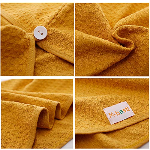 2 Pack Waffle Hair Drying Towel,Hair Towel Wrap,Hair Towel Turban to Dry Your Hair More Quicker,Lightweight and Absorbent (Pink &Yellow)