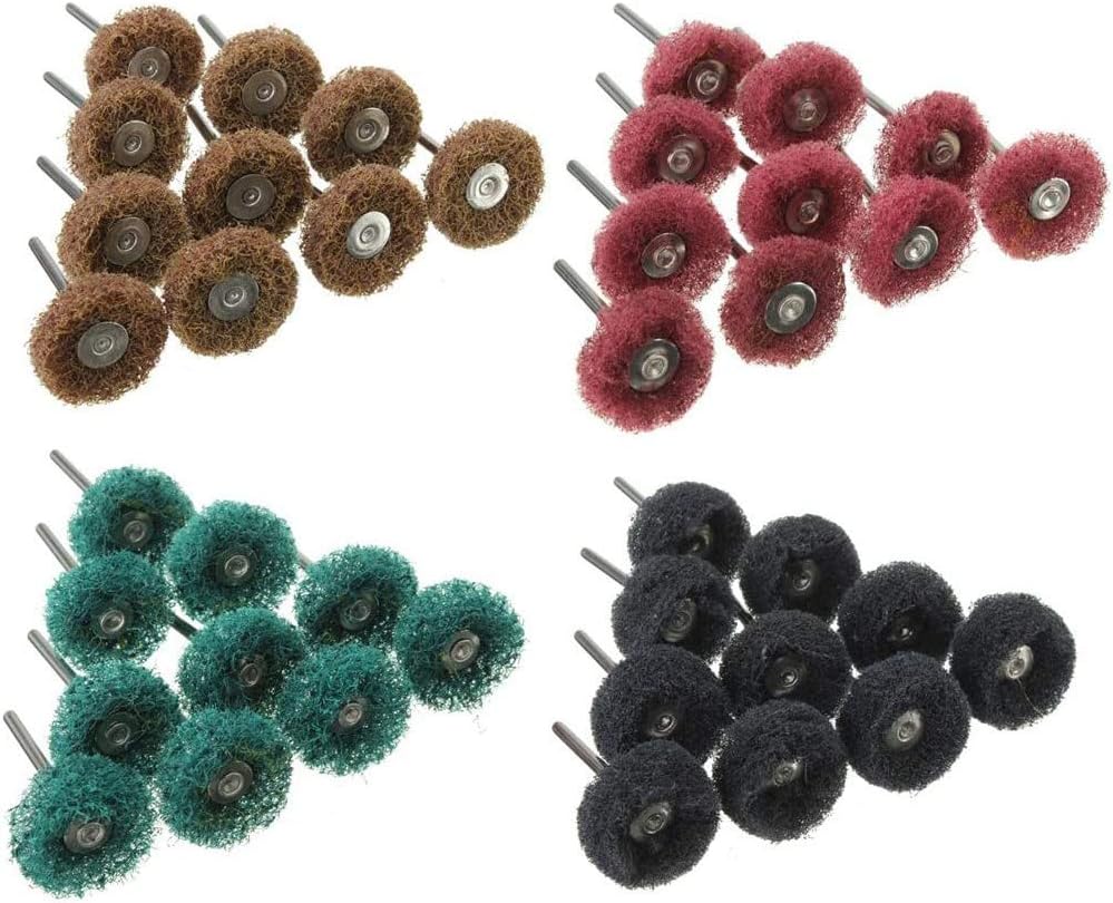 Abrasive Buffing Wheels, 40pcs Buffing Polishing Wheel Set 80/120/160/240 Grit for Dremel Rotary Tool by YEEZUGO