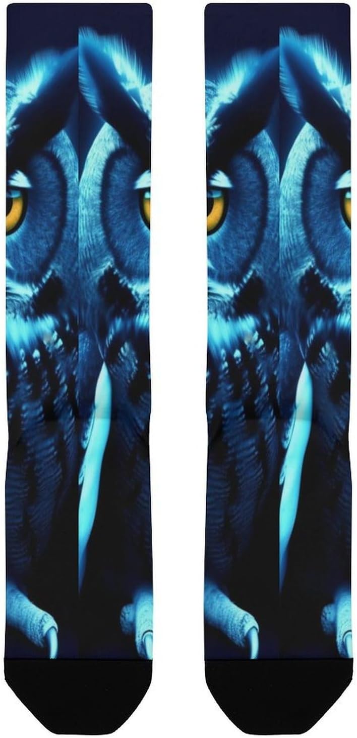 Blue Owl Knee High Soccer Socks Moisture Wicking