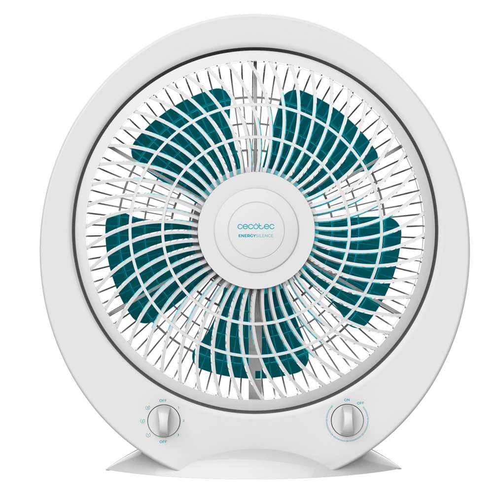 Cecotec - Ventilatore da pavimento quadrato Box Fan, EnergySilence 4500 Power Box. 45W, Diametro 12 Pollici, 5 Lame, 3 Velocità, Timer 1h, Griglia Girevole e Massima Sicurezza