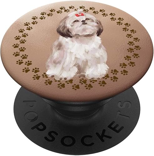 Bonito regalo artístico de Shih Tzu para amante del perro  PopSockets Grip y soporte para teléfonos y tabletas