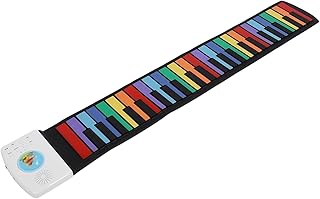 Fafeims Elektrikli El Rulo Piyano 14 Demo Şarkılar Çocuklar Için Kulaklık Hoparlör Bağlantı Noktası Hafif Taşınabilir Piyano