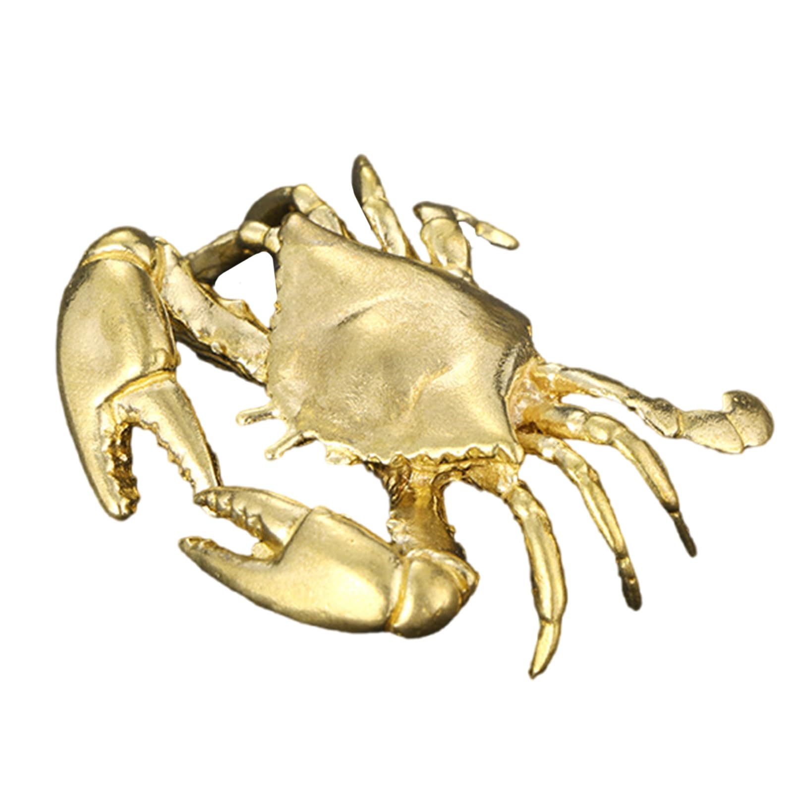 HDOYTXXM Brass Crabs Sculptures Retro Animal Figurines, Desktop Ornaments for Bookshelf, Mantel, Living Room Home Decor Accents Shelf Decor