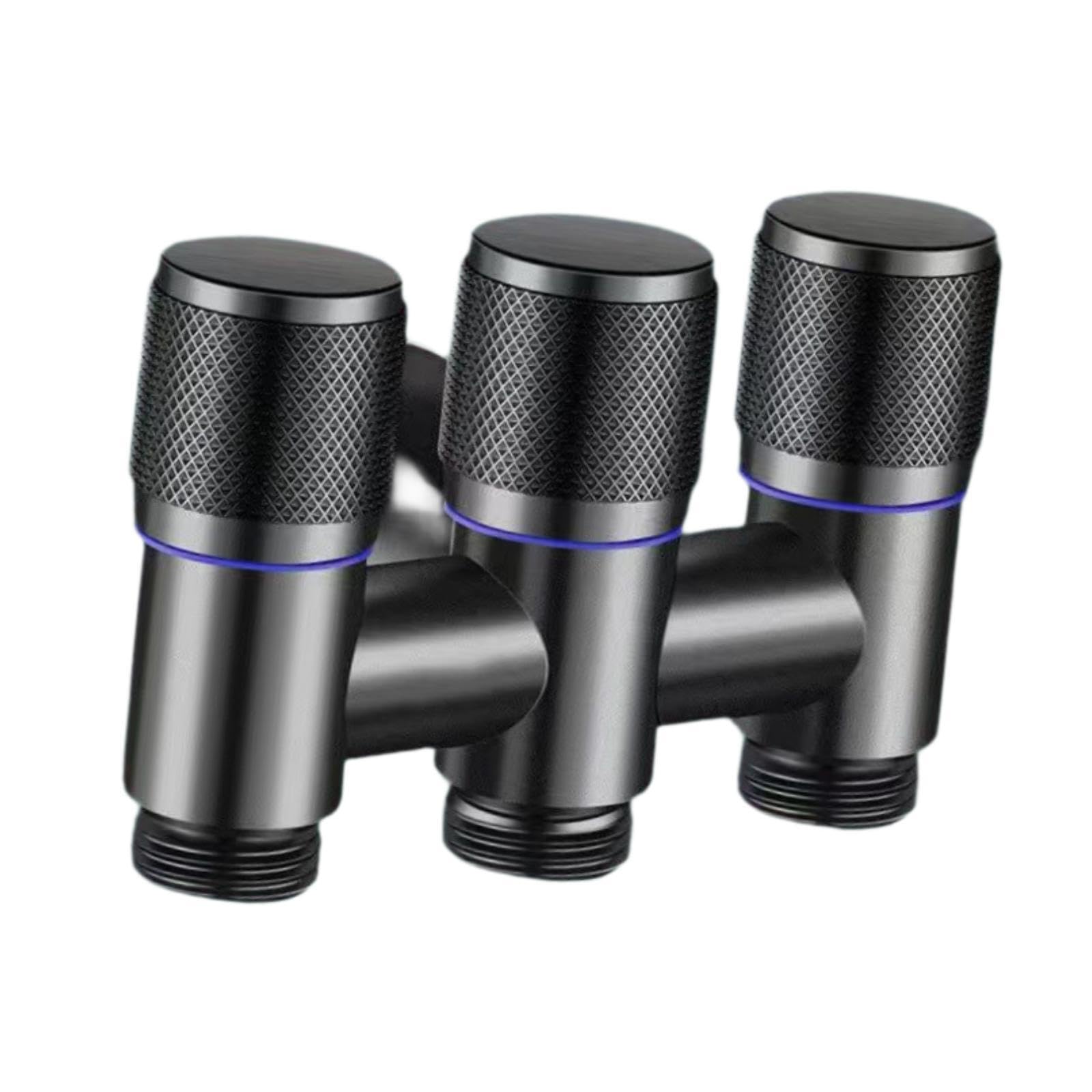 KTUXZCI Multi-Functional Faucet Valve Home Ensures Water Management with Unique 1 in 3 Out Features Control Valve Features High Provides Powerful Water to, Deep Gray, 10x6x7cm