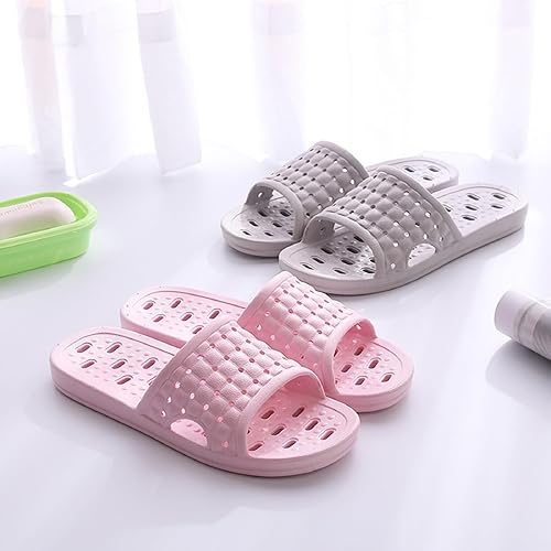 Vista 3 de ktprniy Pantuflas de baño con agujeros de drenaje, antideslizantes de secado rápido, pantuflas de baño unisex
