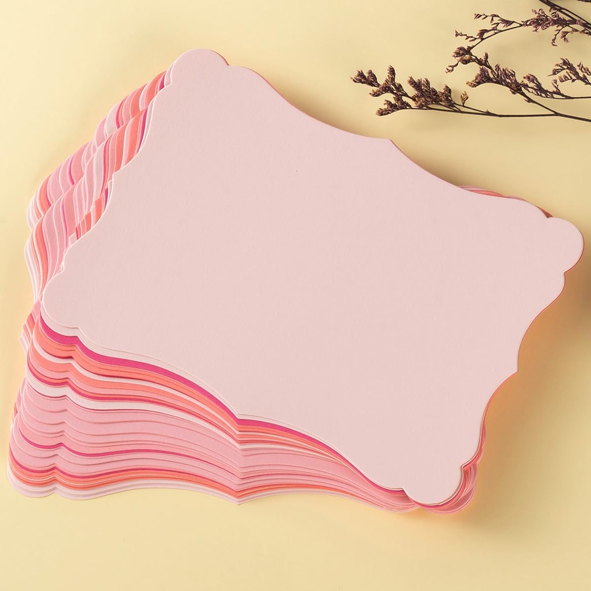 50 Pack Blank Kraft Cards Cardstock Thick Paper Brown Greeting Cards for DIY Gift Card Menus, Baby Shower and Wedding Invitations (Pink, 5 Colors, 4x6IN) - Image 3