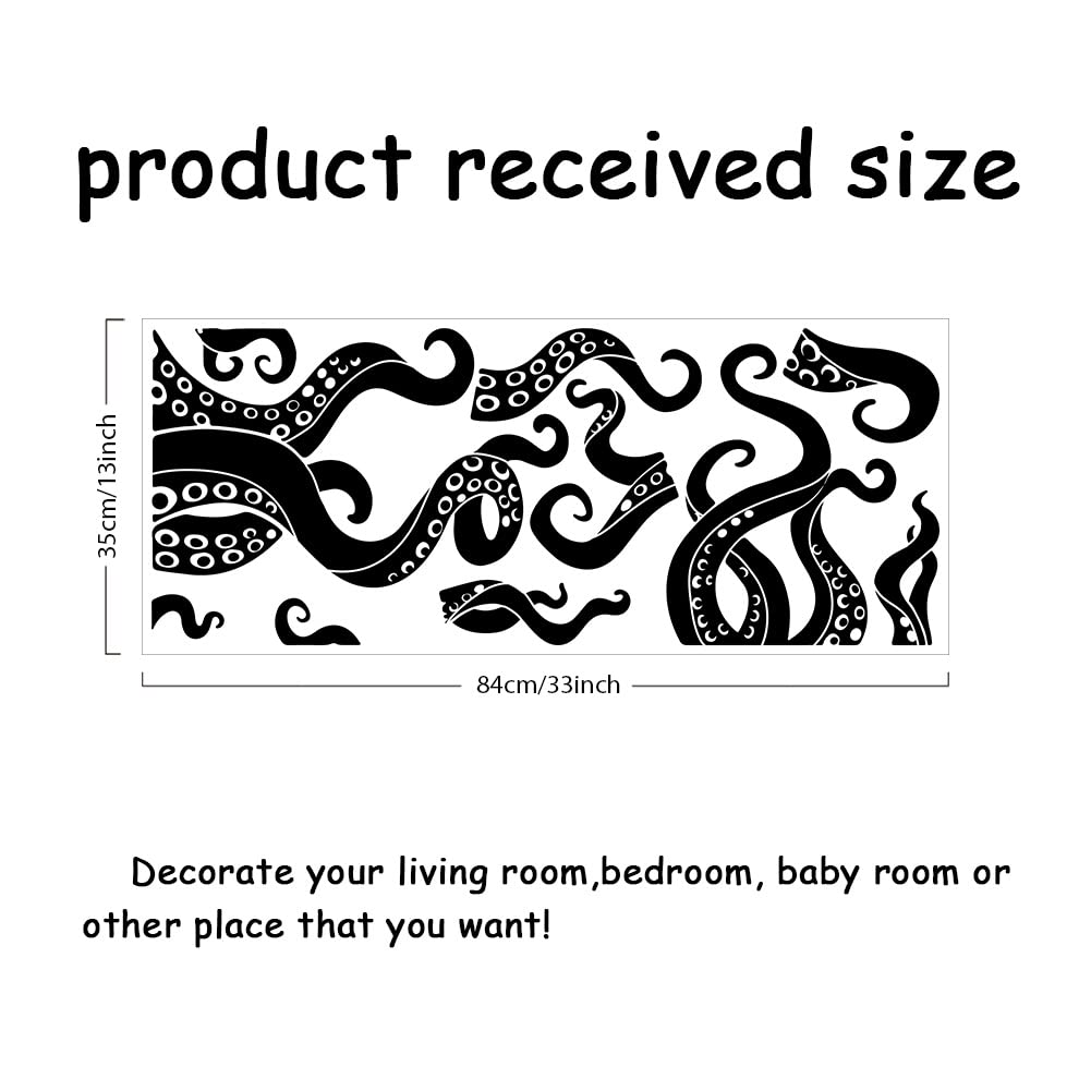 SUPERDANT Tentacoli di Polpo Nero Decorazioni Da Parete Animali Marini Adesivo Murale Home Art Decor Vinyl Wall Art Decal Octopus Decor per Bagno Vasca Da Bagno Adesivi per Decorazioni Da Parete