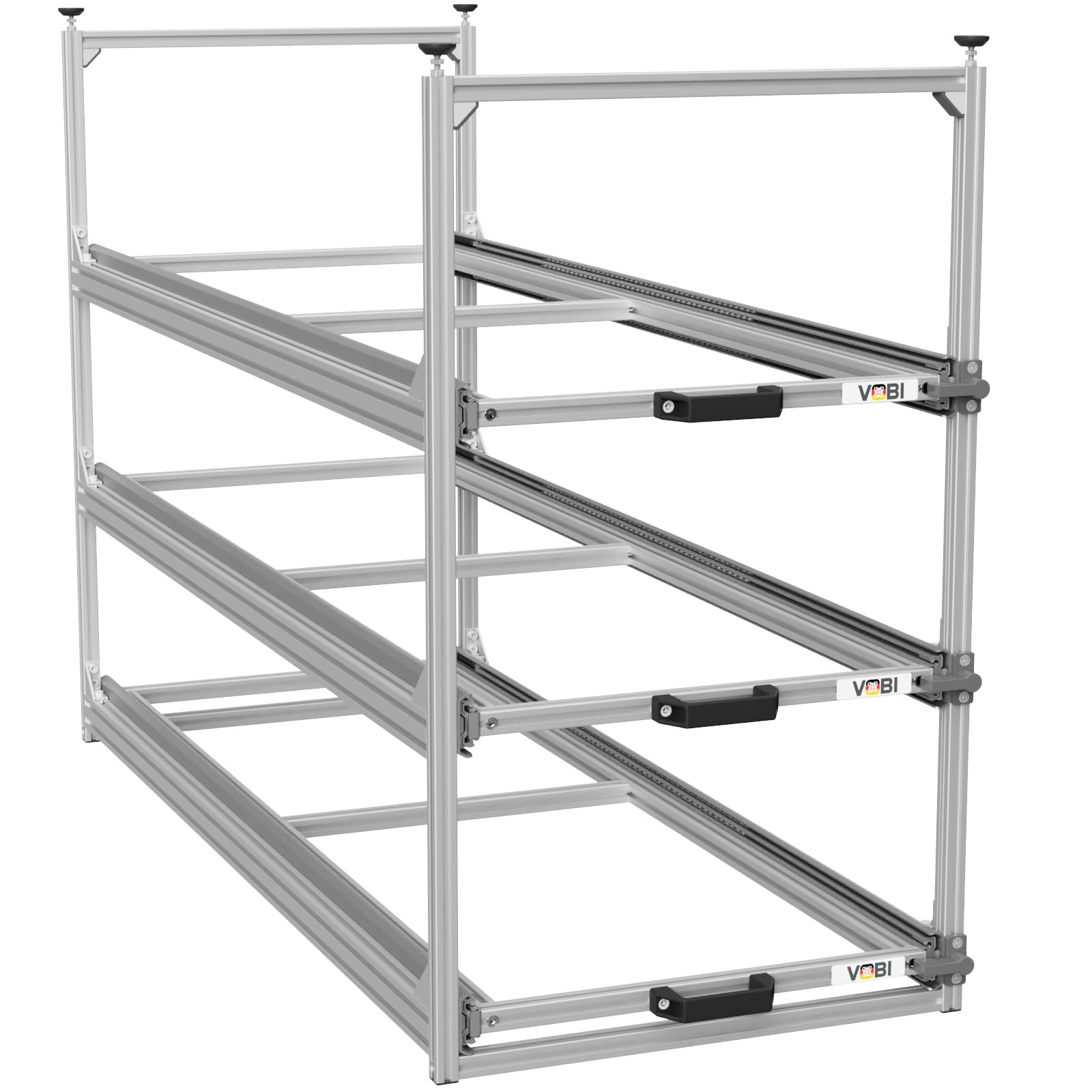 VOBI Wohnmobil Regal Regalsystem Tower 4-1200, mit Auszügen, 488x1205 mm (mit 3 Auszügen)