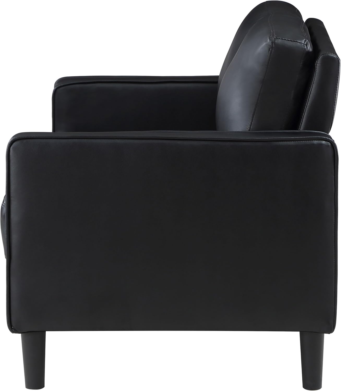Coaster Home Furnishings - Ruth - Leatherette - Upholstered Loveseat with Track Arms, Attached Seats and Backs, and Straight Tapered Legs - Living Room - Black - 508362