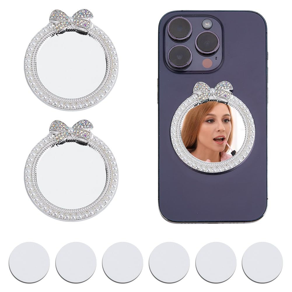 Miroir autocollant carré coque smartphone accessoire arrière téléphone portable strass