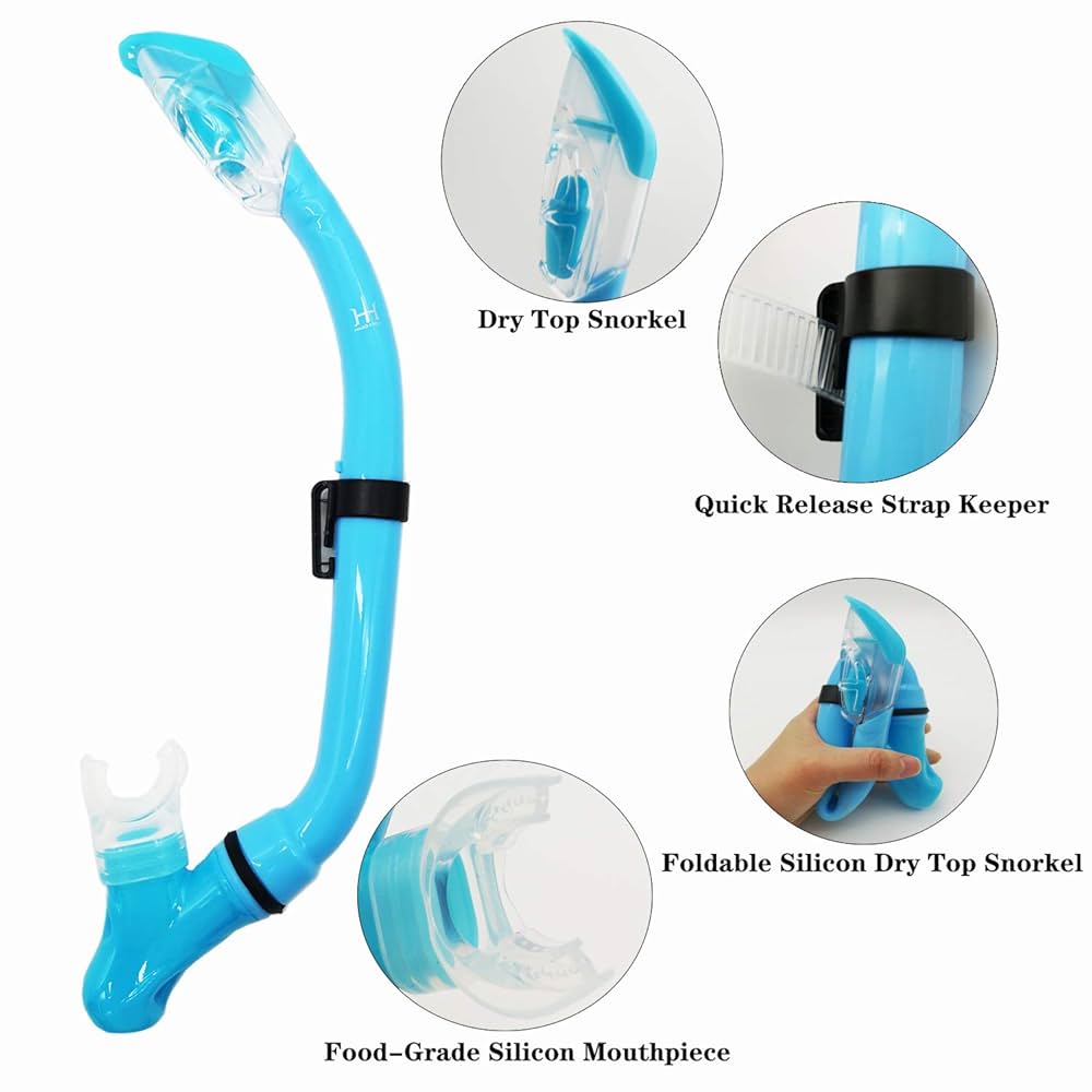 Seals Dry Snorkel Set For Kids Youth Junior, Anti-Fog Tempered Glass Snorkeling Mask, Anti Leak