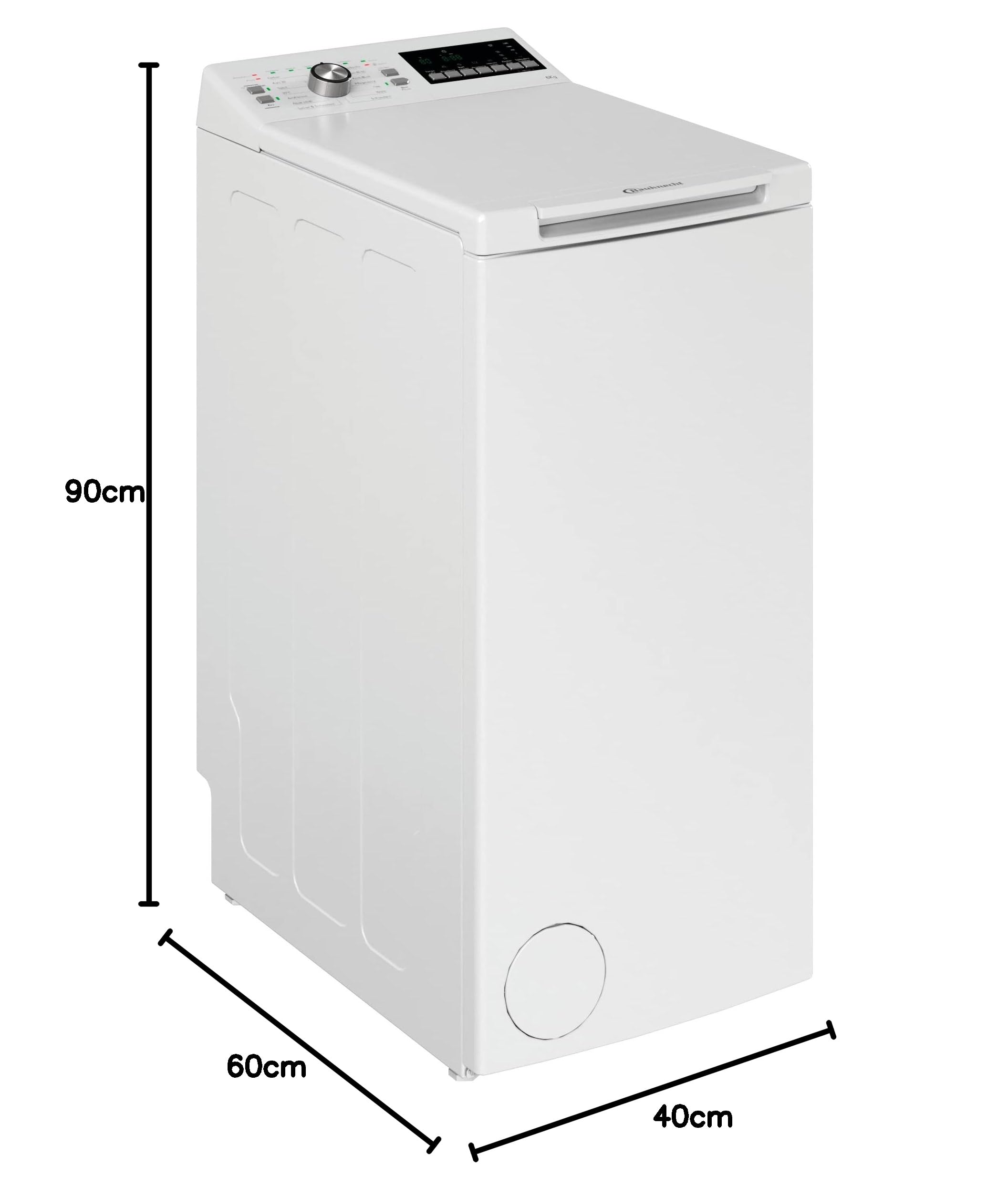 Bauknecht - WTL 56313 C Toplader-Waschmaschine - 6 kg Fassungsvermögen - Antiflecken-Programm ab 15°, Green&Clean, Mehrfachwasserschutz+ - Freistehend - Energieklasse C - 90 x 40 x 60 cm - Weiss