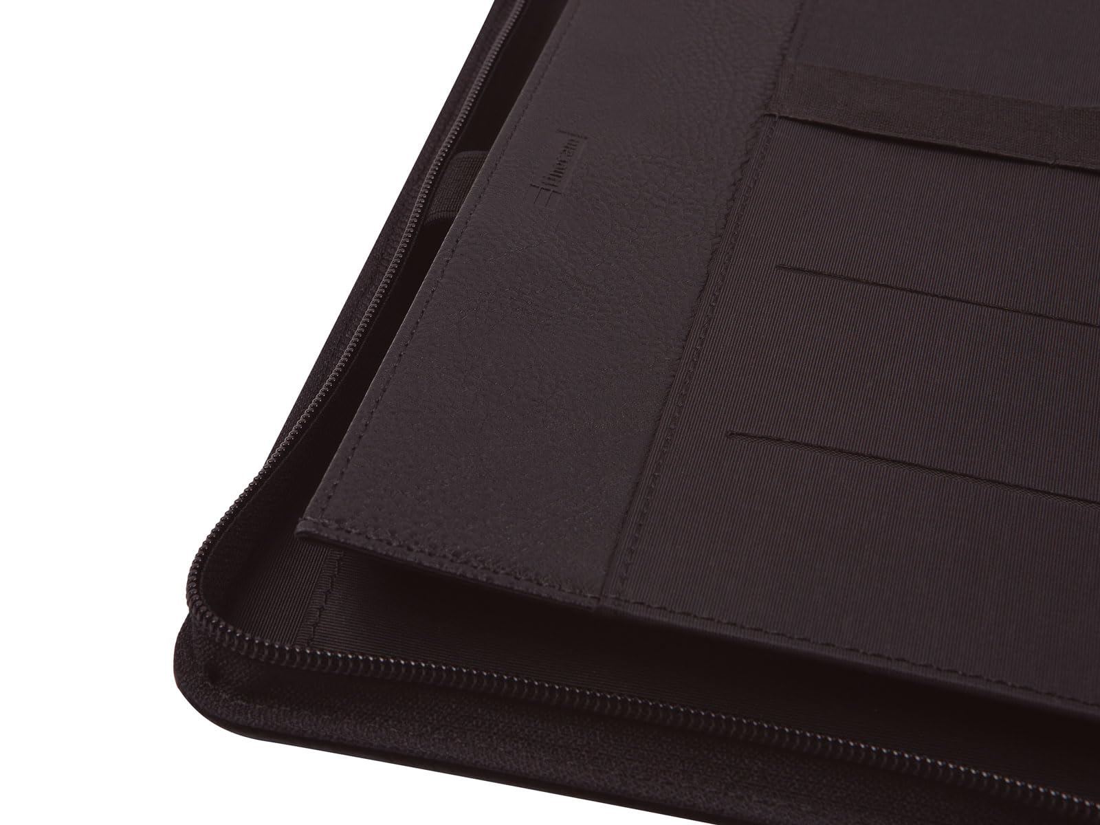 Finocam - Portadocumentos A4 FOCUS - Negro | Poliuretano de alta calidad | Portafolio con Cremallera - Portaboligrafo y bolsillo interior para tablet | Equipado con bloc de notas
