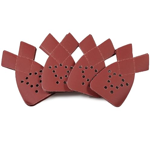 20 piezas de papel de lija con detalles de ratón, grano 400, 12 agujeros, almohadillas de lijadora con 2 puntas adicionales para papel de lija de