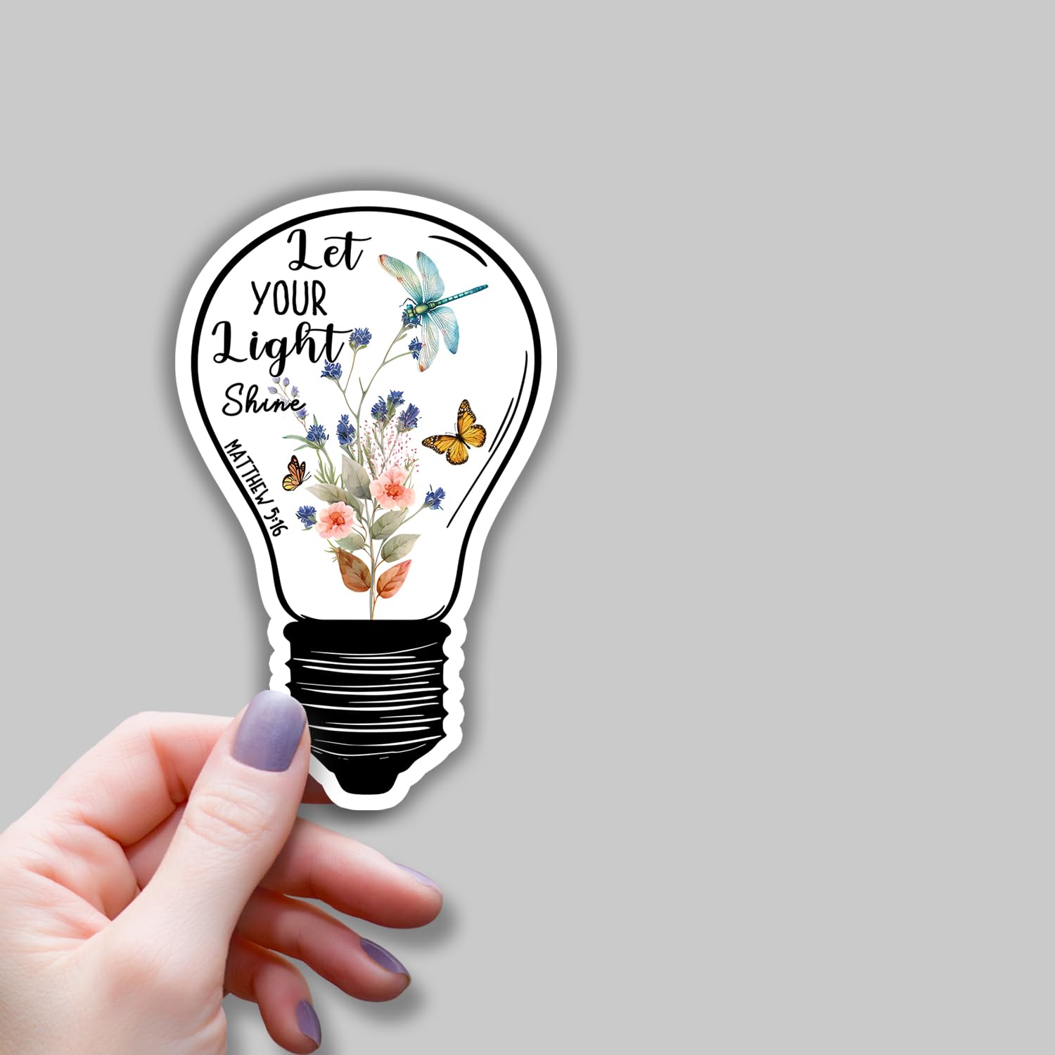 Let Your Light Shine Inspirational Stickers - 2 Pack, 3.15 Inch Clear Vinyl Decals | For Laptop, Water Bottle