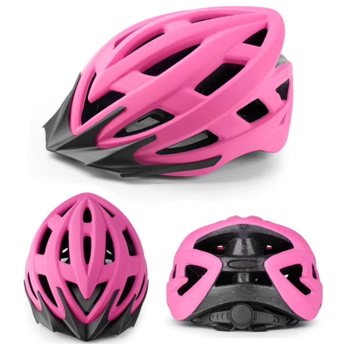 JERN Adjustable Cycling and Skating Helmet with Detachable Visor, Lightweight with Superior Ventilation, Comfortable Chin Padding (Pink)