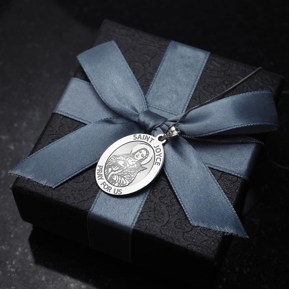PicturesOnGold.com Saint Joyce Religious Medal - 3/4 Inch X 1 Inch - Sterling Silver - Image 8