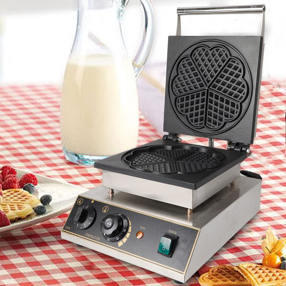 Herzförmiger Waffeleisen 220V 1750W Elektrischer Waffelautomat für knusprige Herz-Waffeln Küchenkleingerät ideal für Frühstück und Familien Einfache Bedienung