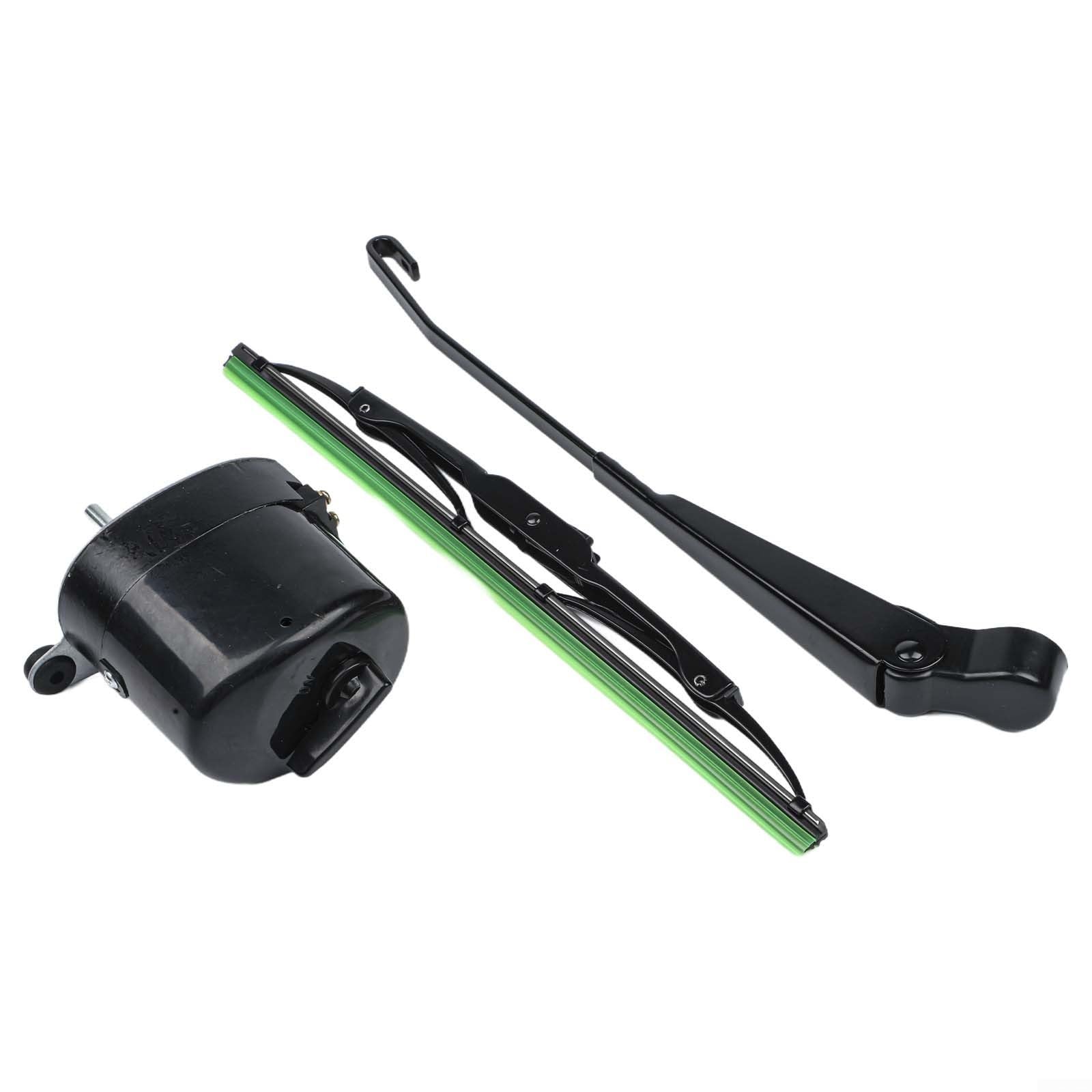 Moteur et bras d'essuie-glace 12 V avec assemblage de lame de 300 mm, angle de grattage réglable de 45 à 120 degrés, compatible avec bateaux, camping-cars, tracteurs, caravanes, VTT et UTV