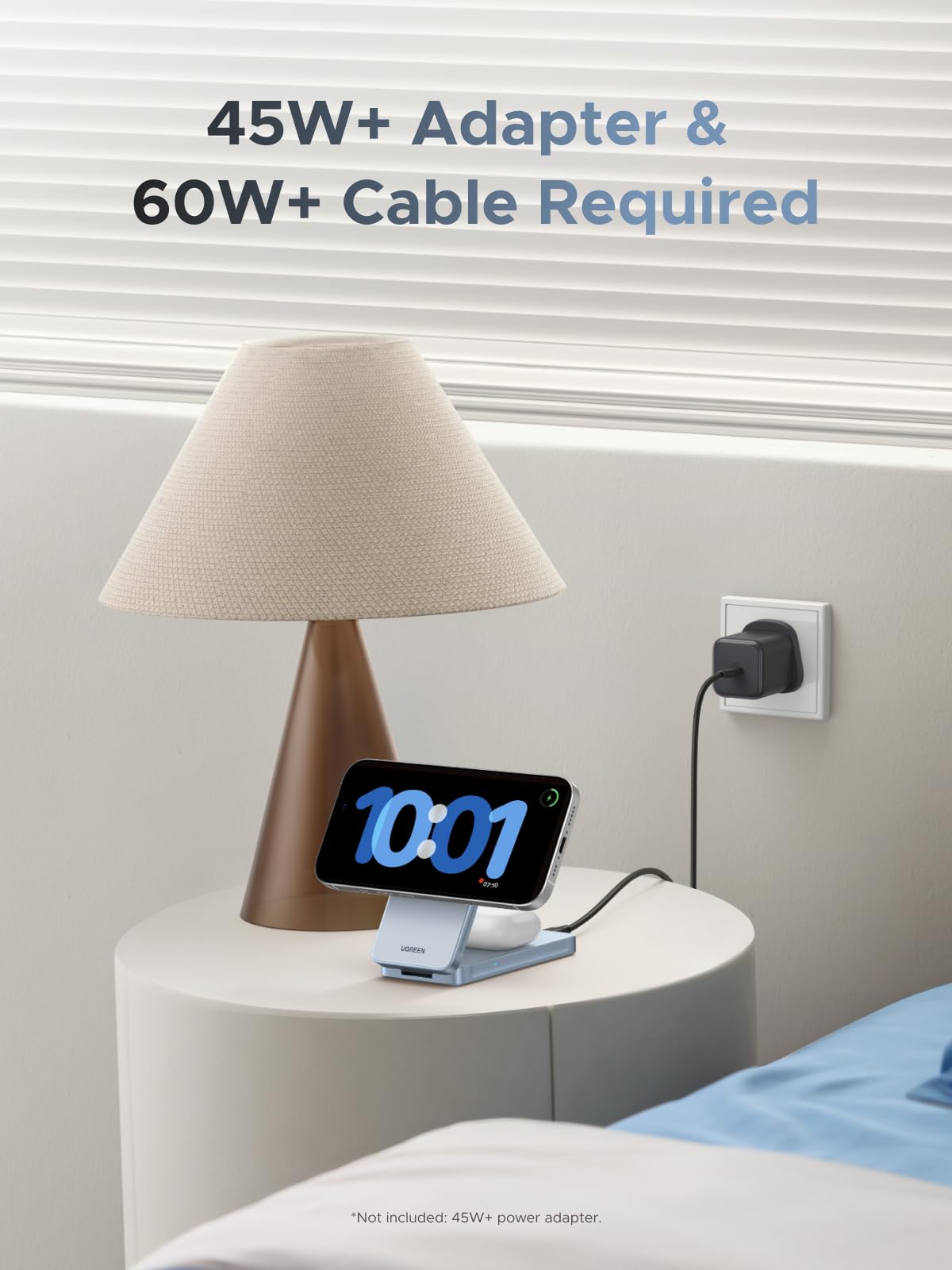 UGREEN MagFlow Qi2 25W Caricatore Wireless 2 in 1 | Compatibile con MagSafe iPhone 17 16 15 14 13 12 Air Plus Pro Max AirPods 4 3 Pro 3 2 1 Magnetico Pieghevole Regolabile