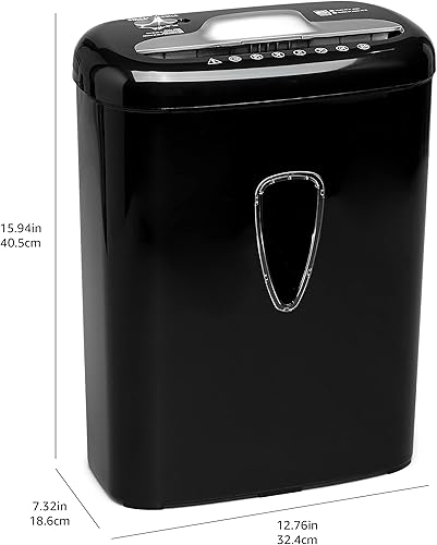 Miniatura 4 de Yaxa Basics - Trituradora de papel y tarjetas de crédito de alta seguridad con micro corte de 6 hojas para casa y oficina, negra