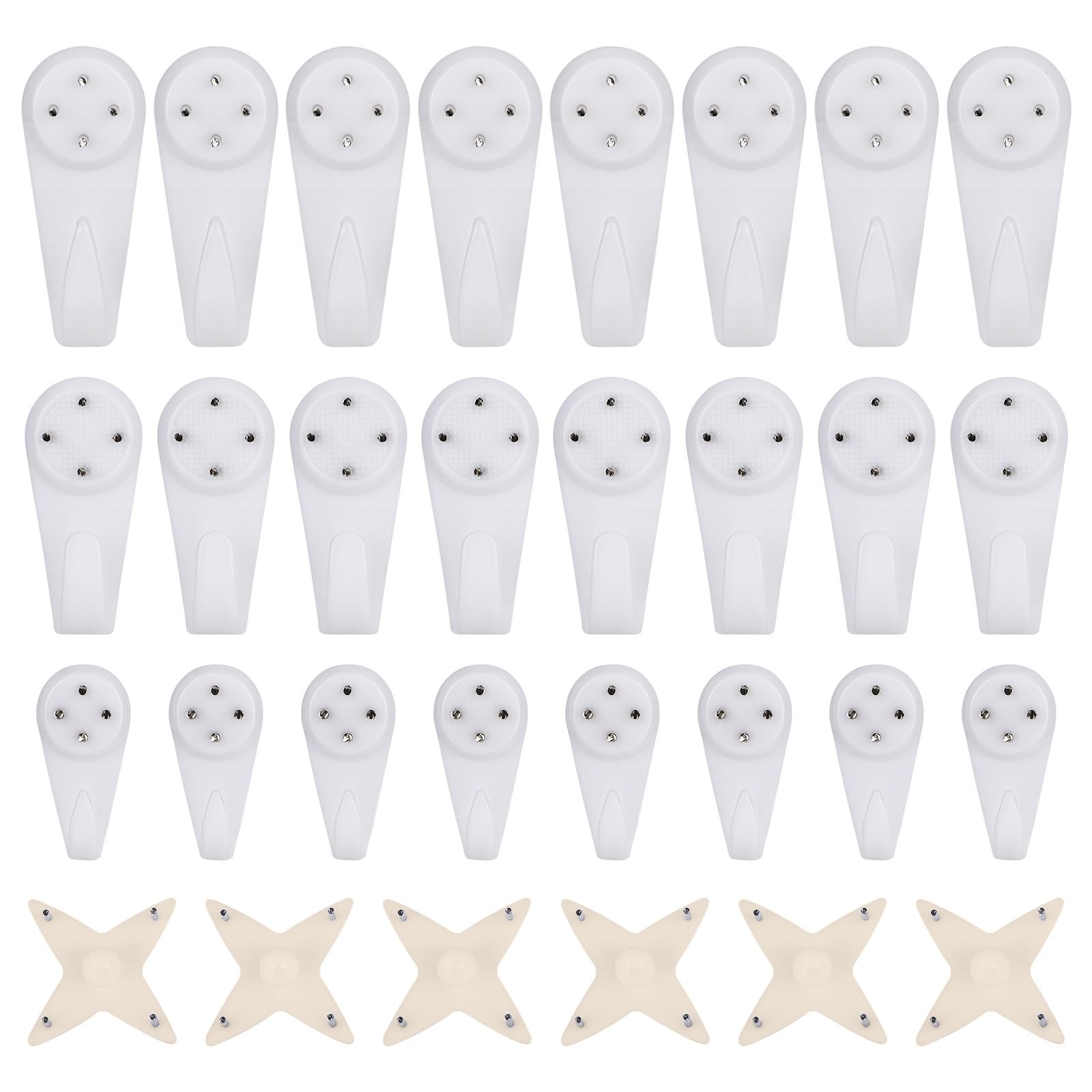 MOSTFUN 70 Piezas Gancho Para Cuadros Blanco Sin Rastro Ganchos De Pared Invisibles Sin Taladrar para Colgar Marcos de Fotos, Fotos, Relojes, Espejos, 4 Diseños (Blanco)