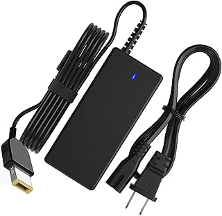 65W Laptop Charger for Lenovo ThinkPad T470 T470S T460 T450 T440 T540 T560 T570 E570 E560 E550 E470 E440 E450 X270 X260 G50 Z40 Z50 Yoga X1 Carbon, Square/Slim Tip, 9ft Power Cord