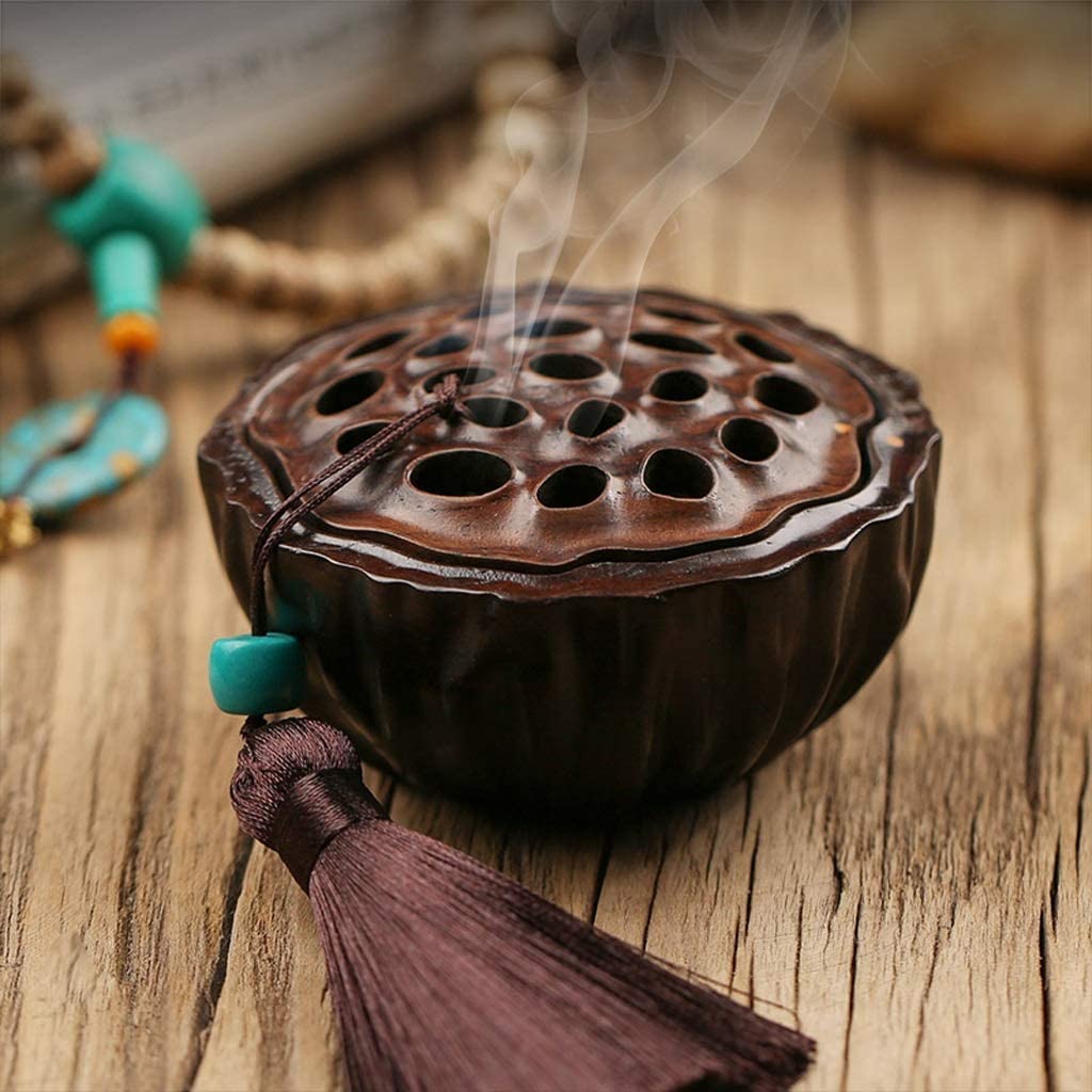 Bruciatore di Incenso Zen Creative Lotus Incenso Scatola Di Bruciatore Casa Bastone Sedile Forno Legno Sandalo Per Interni Adatto per Casa