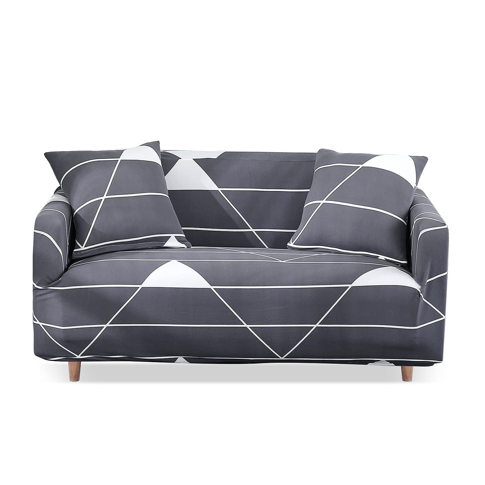 Revêtement de canapé extensible 3 places housse universelle gris espace