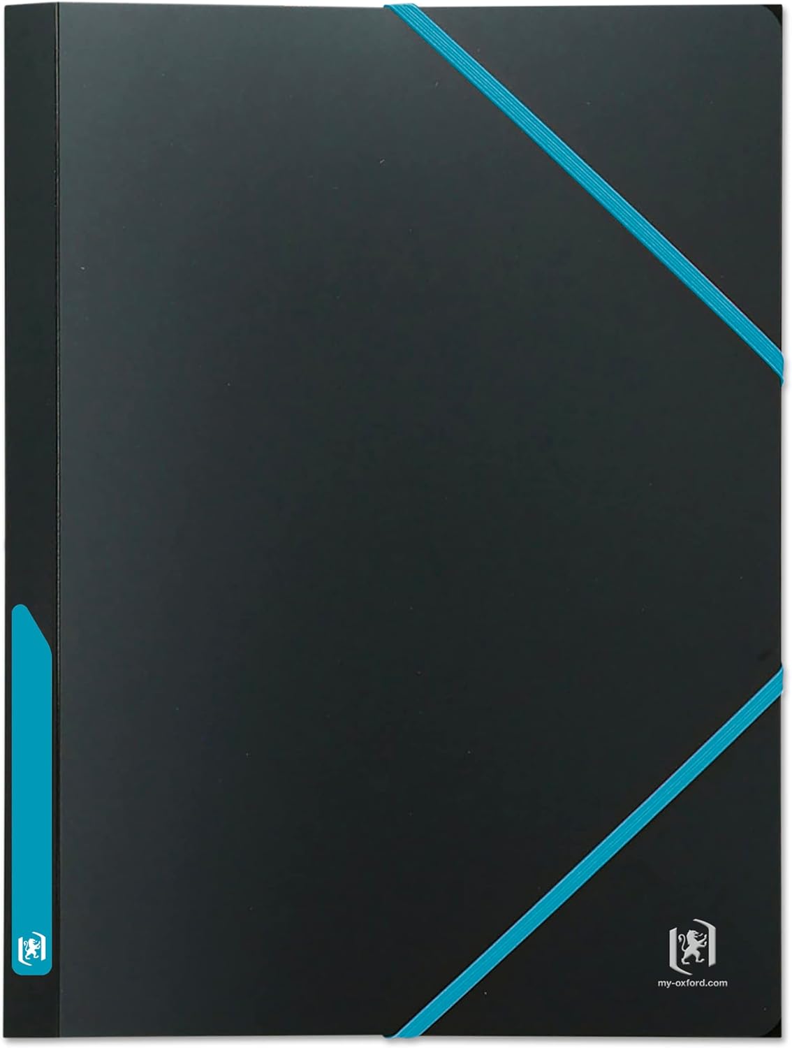 OXFORD 3 Flap Folder for Students A4 with Elastic 30 mm Spine Polypropylene Cover Black/Blue