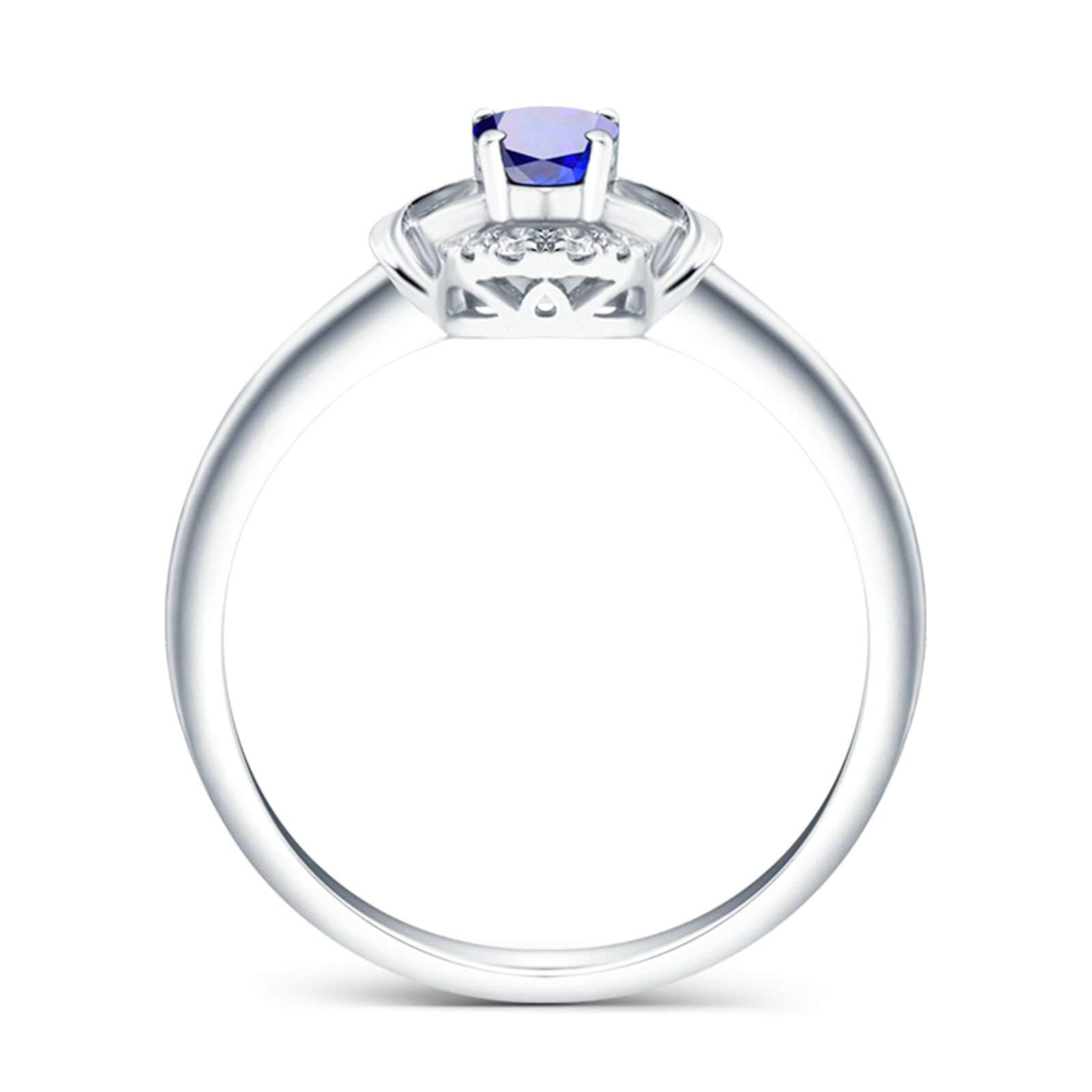 Beydodo Obrączki ślubne 18 karatów, owalne, z szafirem 0,48/0,97/1,37/2,22 ct, pierścionek zaręczynowy dla kobiet z diamentem e białe złoto, 49 cm (15,6 cala), colore: 2.22ct, cod. TLLWGZ2561