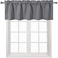 Vista 63 de DWCN Cenefa opaca para cocina, con bolsillo para barra, cortinas para ventana, sala de estar/sótano, 52 x 18 pulgadas de largo, 1 panel, azul oscuro