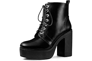 Women's Lace Up Platform Chunky Heel Combat Boots
