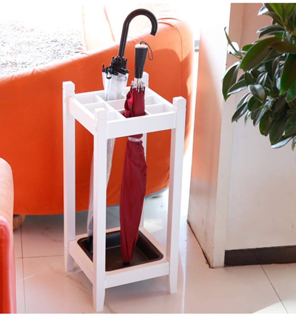 Porte-parapluie blanc bois massif étanche baril de rangement entrée