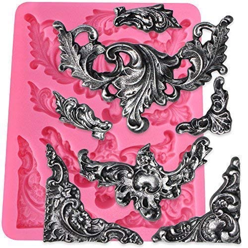 Moule Silicone Baroque Pour Pâte à Sucre - Décoration Gâteaux, Cupcakes, Bijoux, Argile Polymère