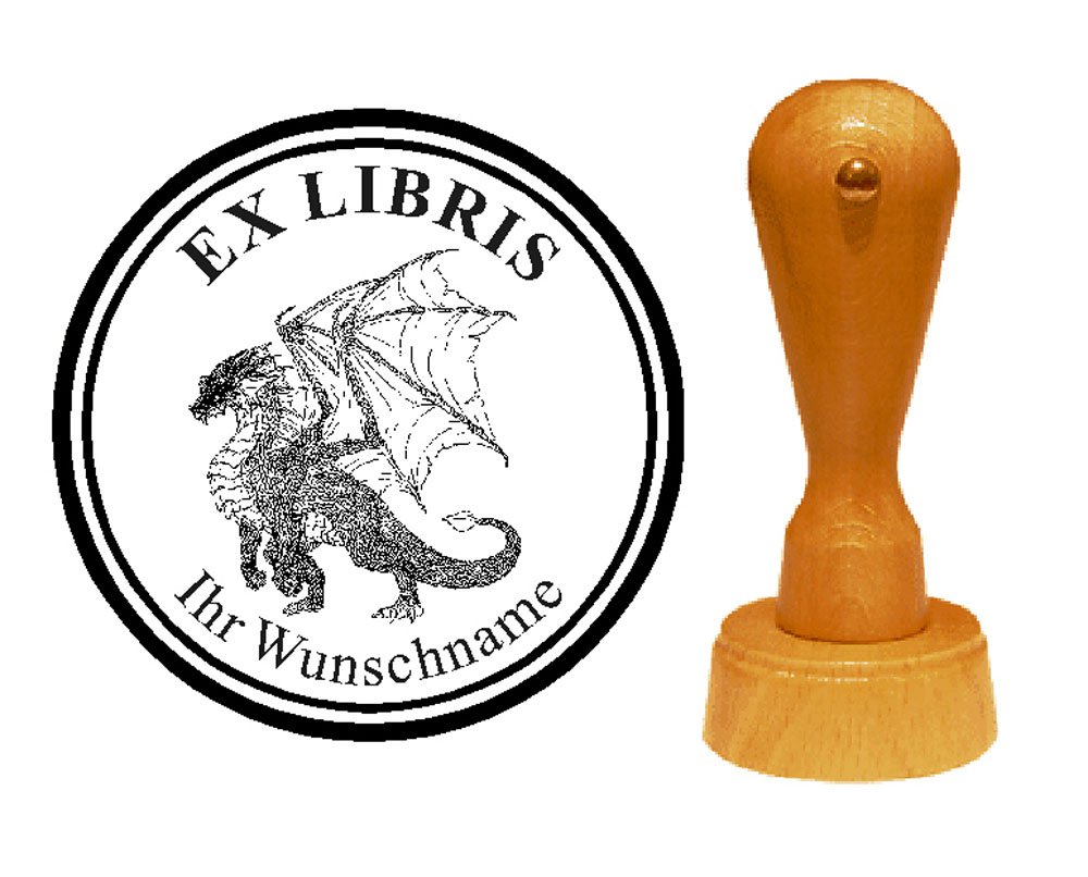 EX Libris Bookplate Stamp "Dragon 05" Exlibrisstempel Book Library Literary Mythology