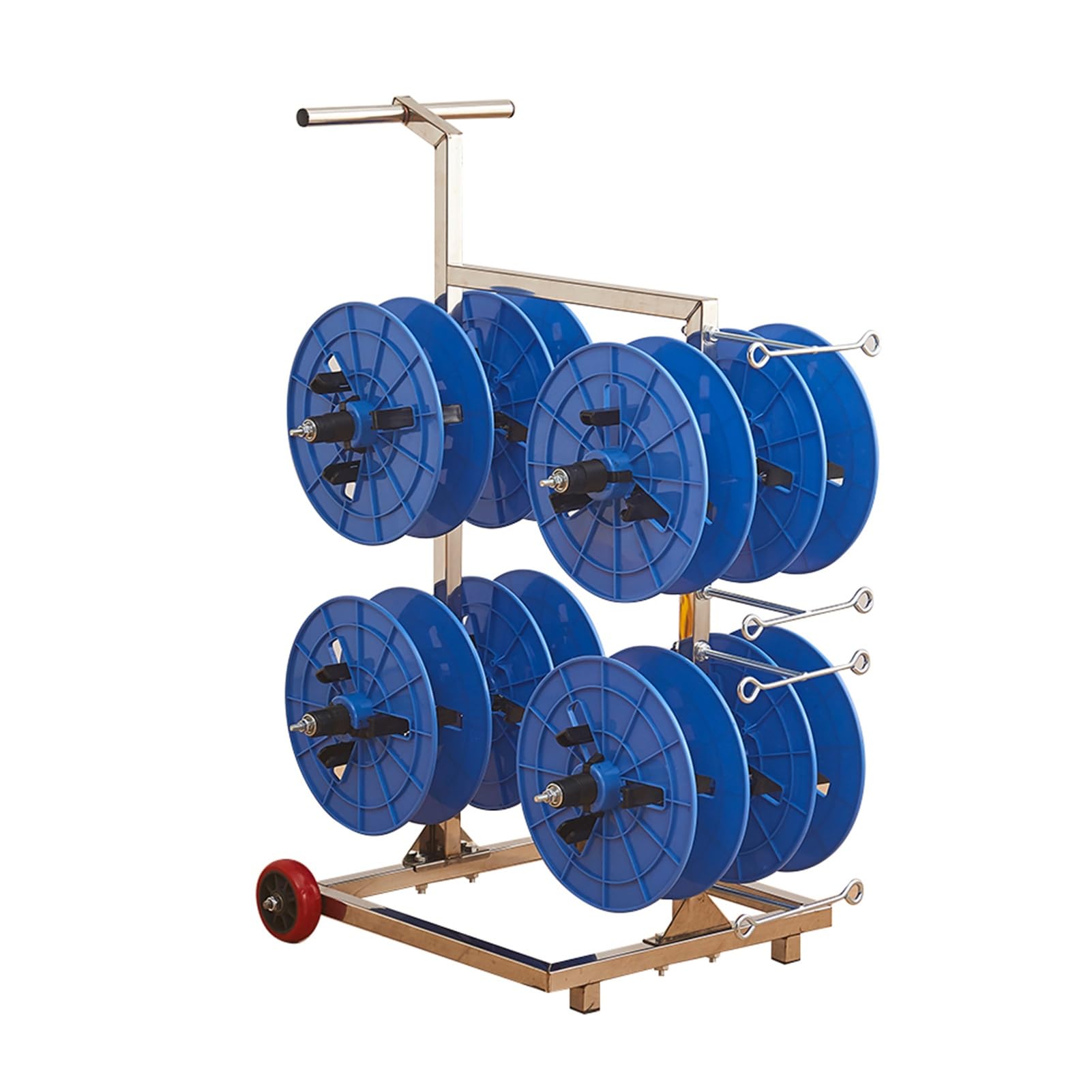 WDSOPK Wire Spool Rack,Cable Reel Holder and Dispenser,Heavy-Duty Bulk for Electrical,4 Rods Workplace Efficiency (Blue 8 Rods Wire)