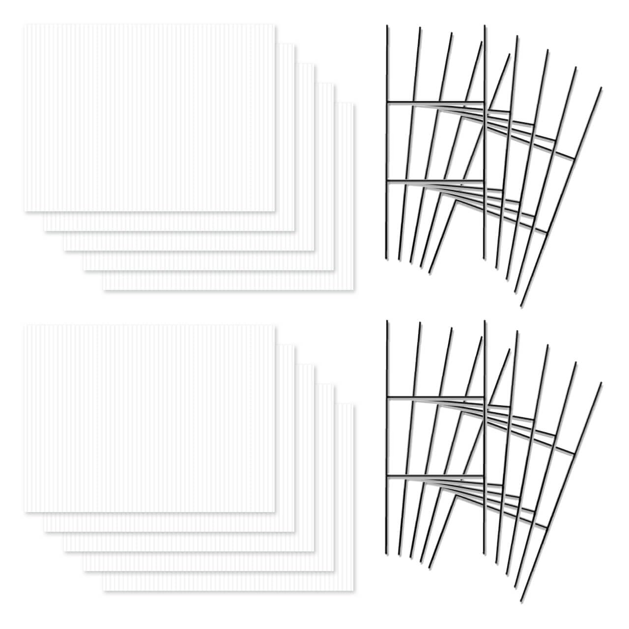 Yard Sign Stake Bundle (10 Pack)- Corrugated Plastic Sheets 18