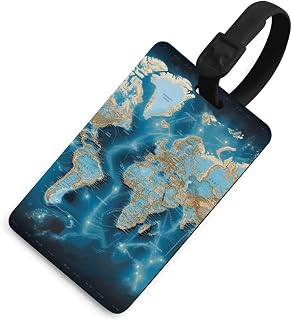 World Map Luggage Tags for Suitcase Name Tags Air Tags | Cute Unique Bag Tags Id Label Personalized Baggage Identifier Travel Essentials Travel Accessories for Cruise Airport