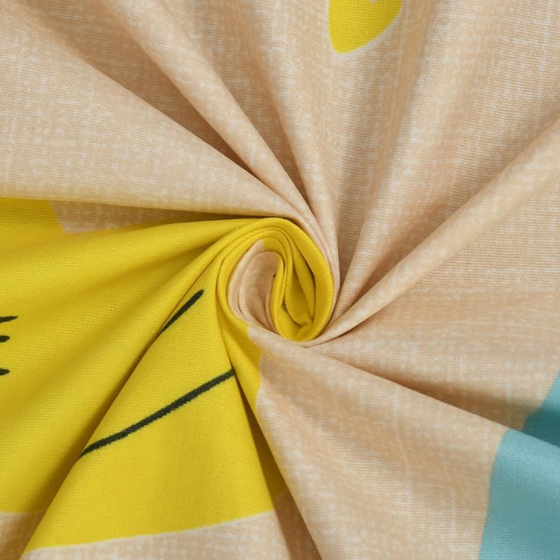 Image of RD FABS Glace Cotton Wrinkle Free Soft Hypoallergenic Elastic Fitted Cartoon Printed Bedsheets for Kids with 2 Pillow(Size,78 x 72 Inches(Fits up to 8 Inch),Cream Cat),Double Bed,300 TC