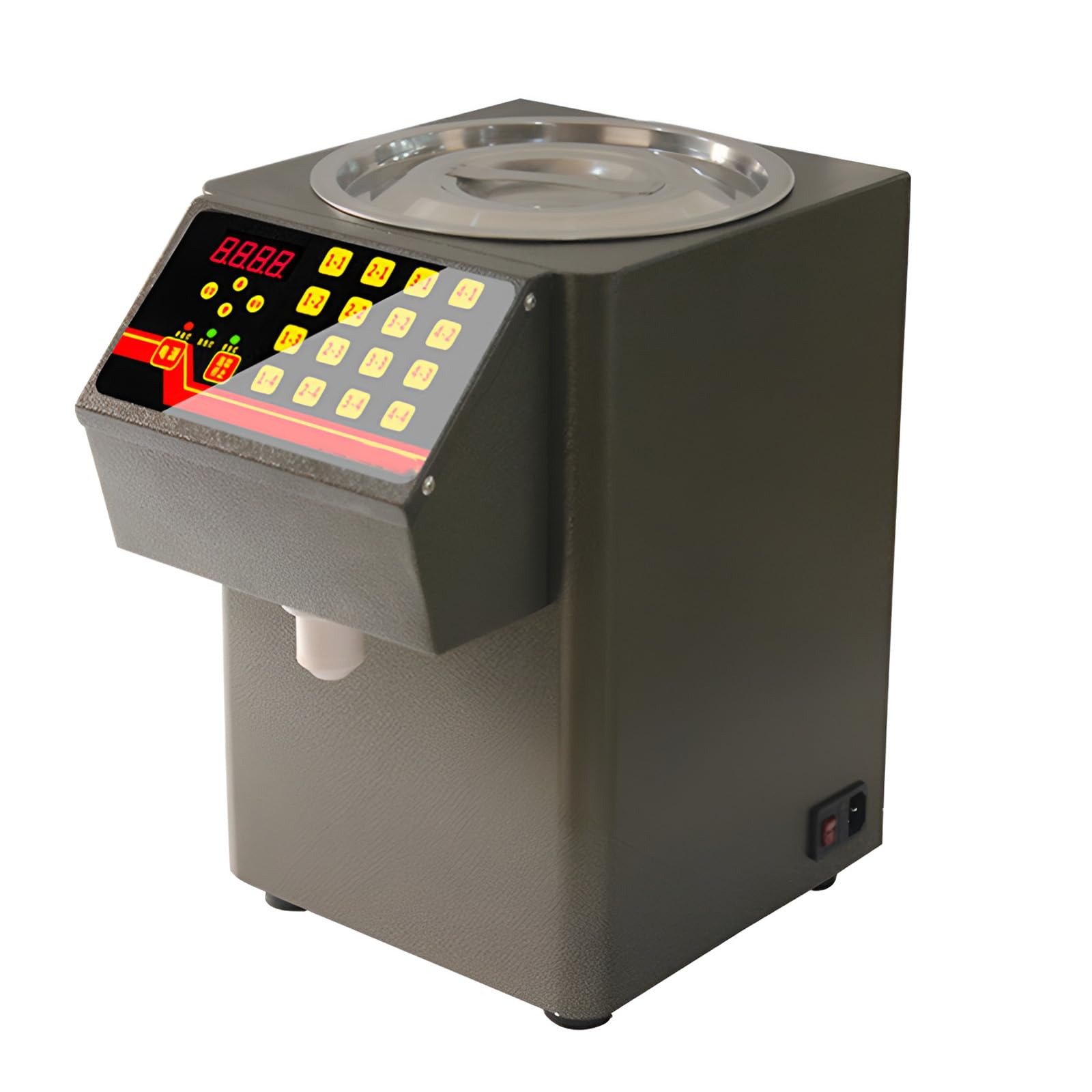 Distributore automatico di fruttosio, dispenser per sciroppo da 8 l, con serbatoio in acciaio inossidabile, 16 impostazioni di porzione per bubble tea e negozi di bevande