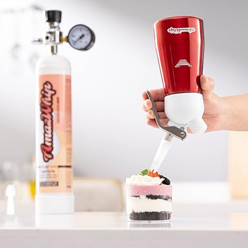Miniatura 10 de Dispensador de crema AMAZWHIP de 8.5 fl oz para todas las aplicaciones en frío, batidor de crema de aleación de aluminio duradero con 3 boquillas